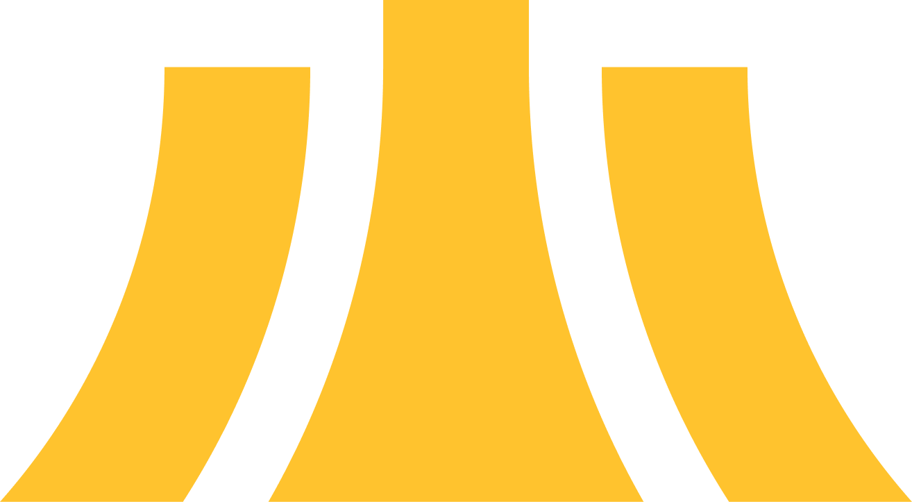 Three yellow pillars